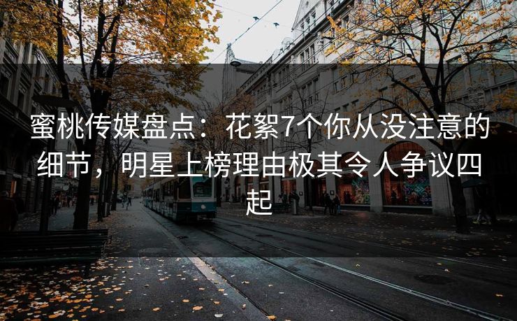 蜜桃传媒盘点：花絮7个你从没注意的细节，明星上榜理由极其令人争议四起