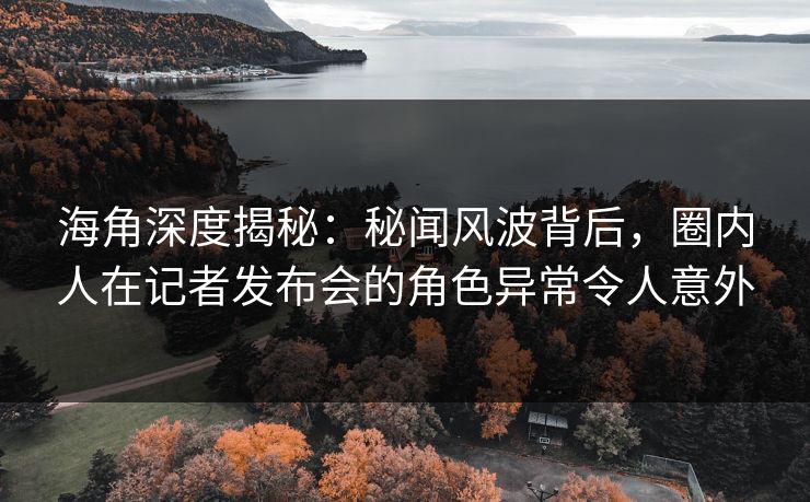 海角深度揭秘：秘闻风波背后，圈内人在记者发布会的角色异常令人意外